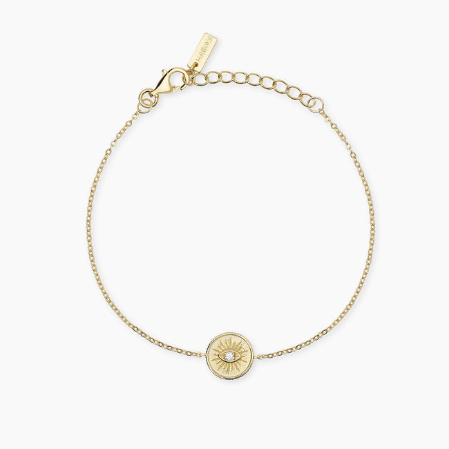 Mabina | Bracciale in argento dorato con ciondolo occhio LOOK AT ME | 534162
