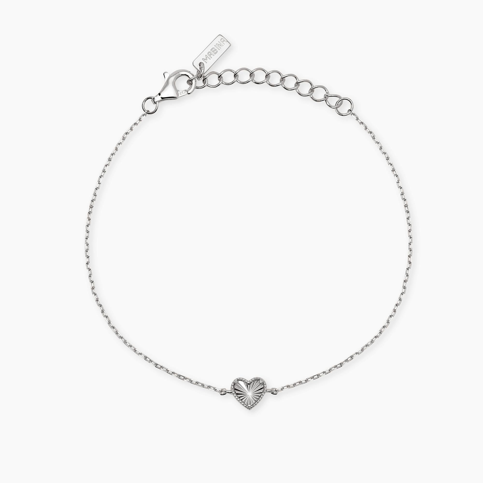 Mabina | Bracciale in argento con catena forzatina e cuore VOILÀ | 534168