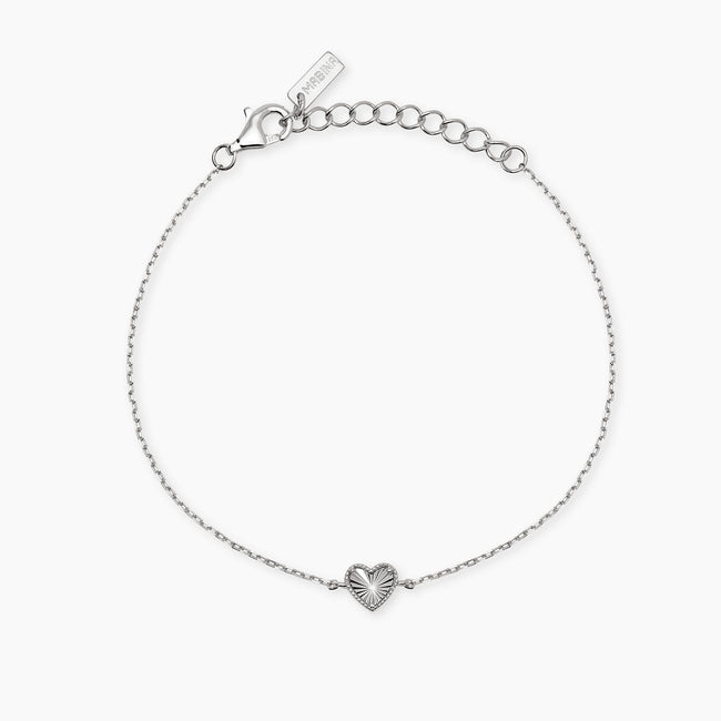 Mabina | Bracciale in argento con catena forzatina e cuore VOILÀ | 534168