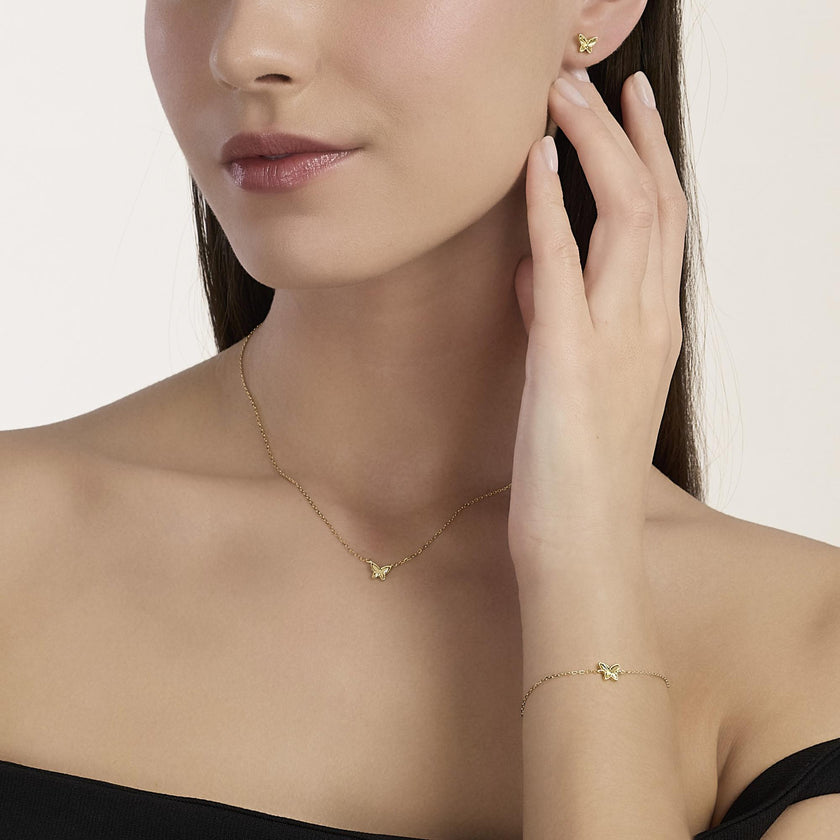 Mabina | Bracciale in argento dorato con farfalla VOILÀ | 534169