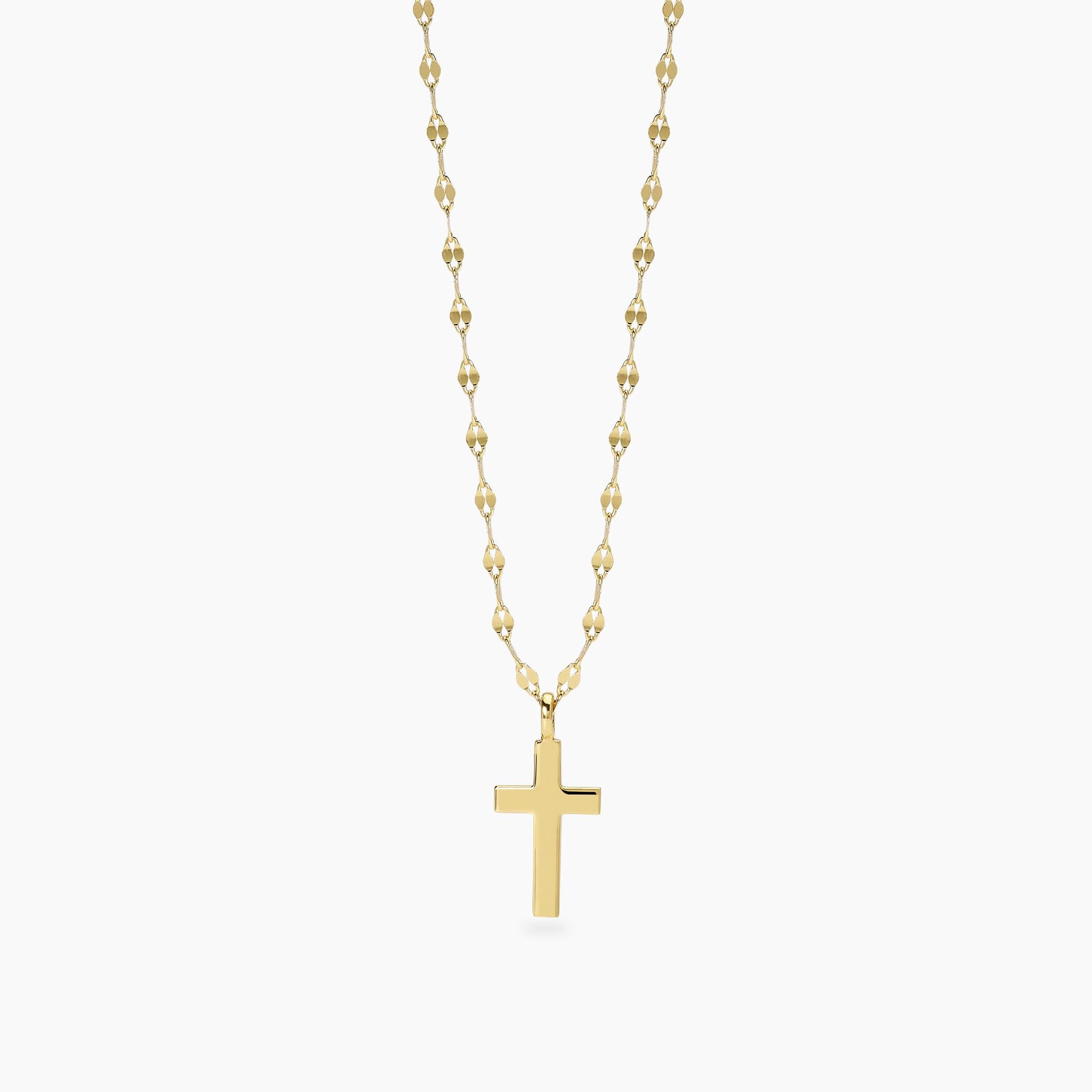 Mabina | Girocollo in argento placcato oro con croce CREDI IN ME | 553889