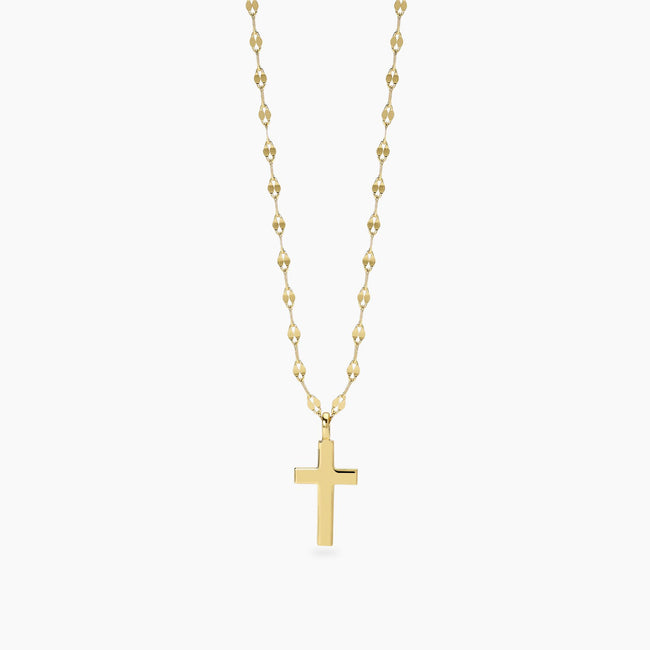 Mabina | Girocollo in argento placcato oro con croce CREDI IN ME | 553889