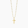 Mabina | Girocollo in argento placcato oro con croce CREDI IN ME | 553889