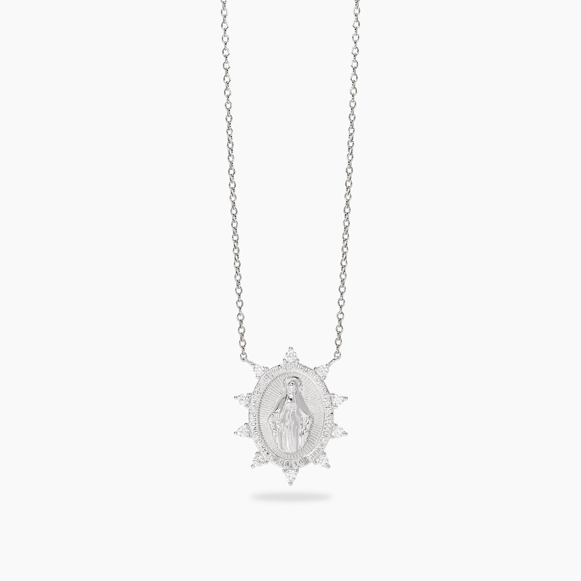 Mabina | Girocollo in argento con ciondolo Madonnina PROTEGGIMI | 553893