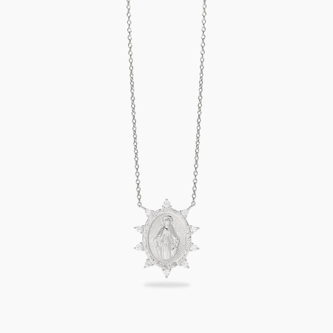 Mabina | Girocollo in argento con ciondolo Madonnina PROTEGGIMI | 553893