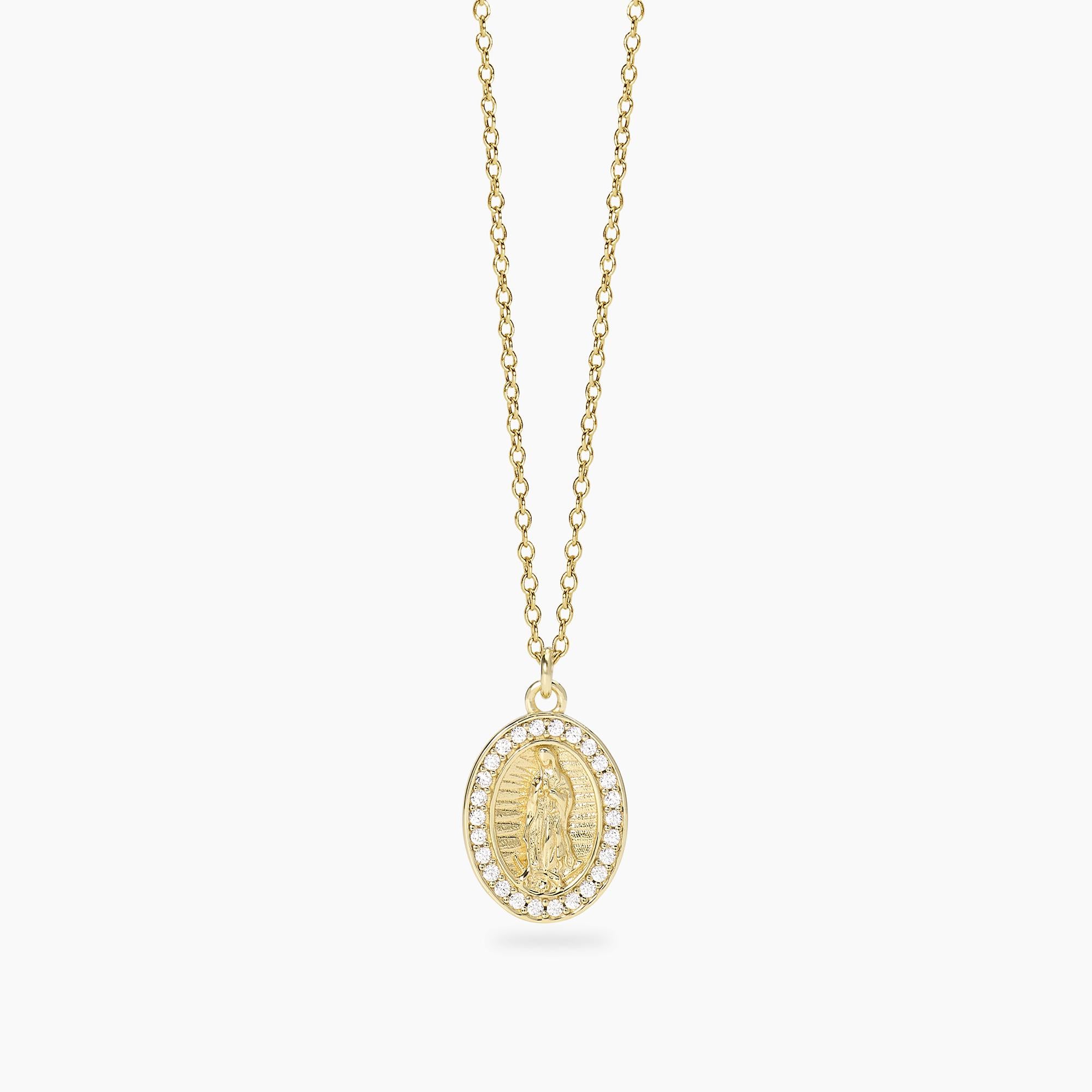 Mabina | Girocollo in argento dorato con pendente Madonnina LADY MADONNA | 553895
