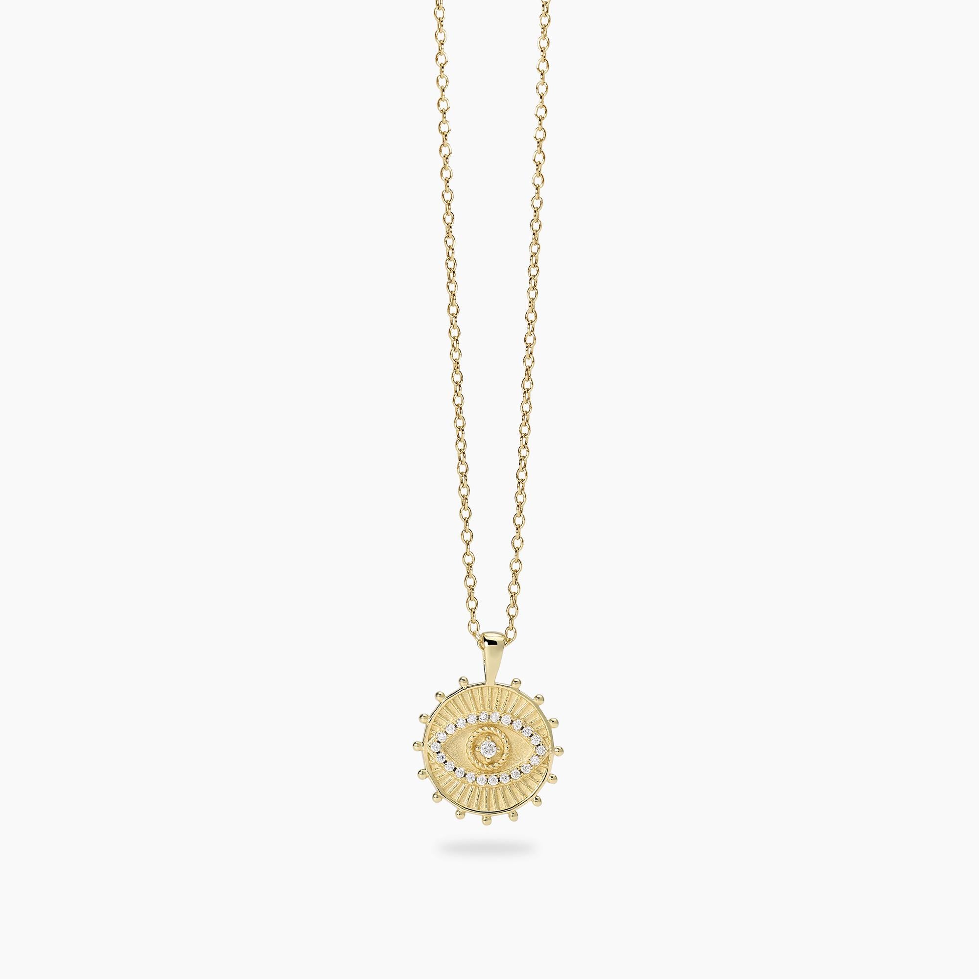 Mabina | Girocollo in argento dorato con ciondolo occhio LOOK AT ME | 553900