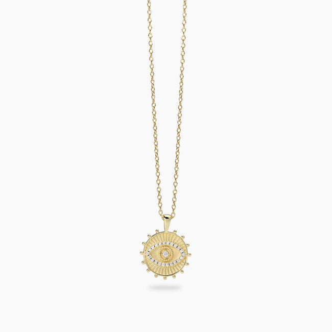 Mabina | Girocollo in argento dorato con ciondolo occhio LOOK AT ME | 553900