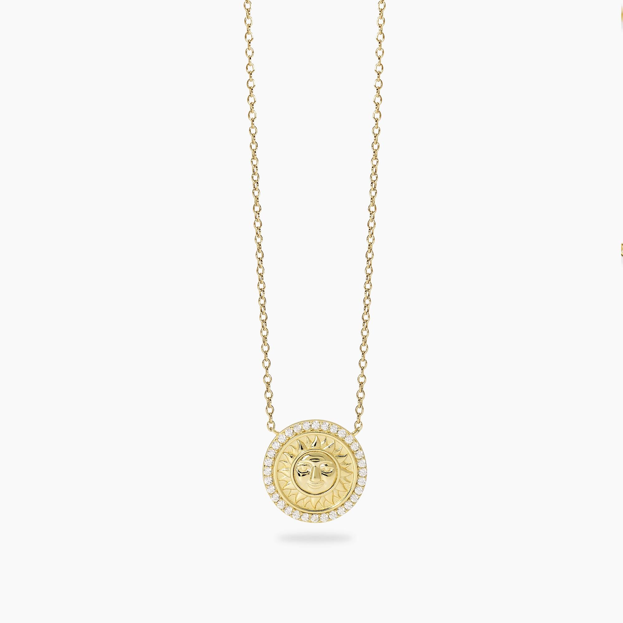 Mabina | Girocollo in argento dorato con ciondolo sole FOLLOW THE SUN | 553901