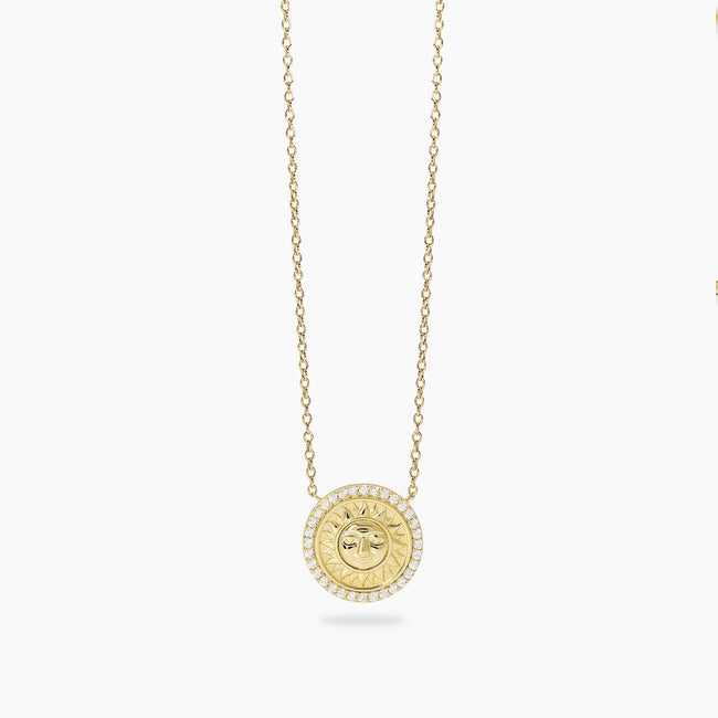 Mabina | Girocollo in argento dorato con ciondolo sole FOLLOW THE SUN | 553901