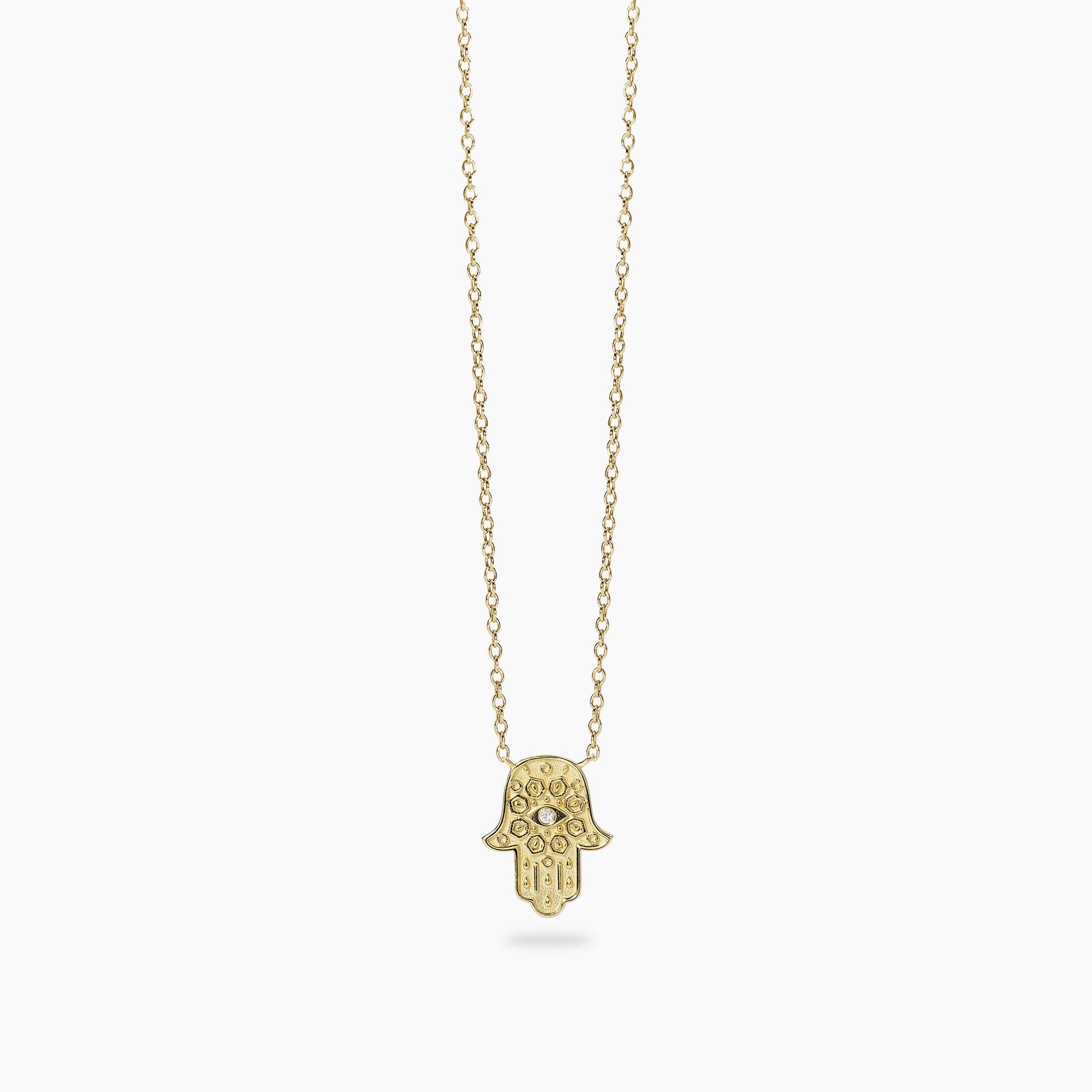 Mabina | Girocollo in argento dorato con mano di Fatima POSITIVE ENERGY | 553902