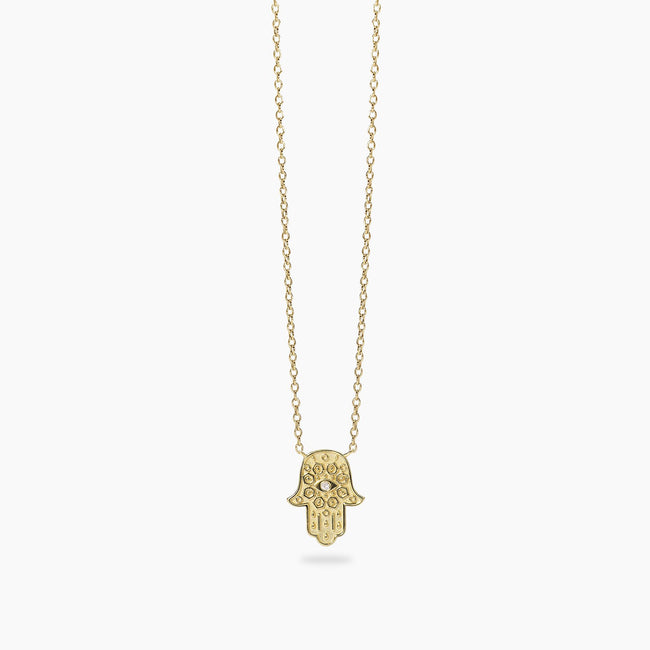 Mabina | Girocollo in argento dorato con mano di Fatima POSITIVE ENERGY | 553902