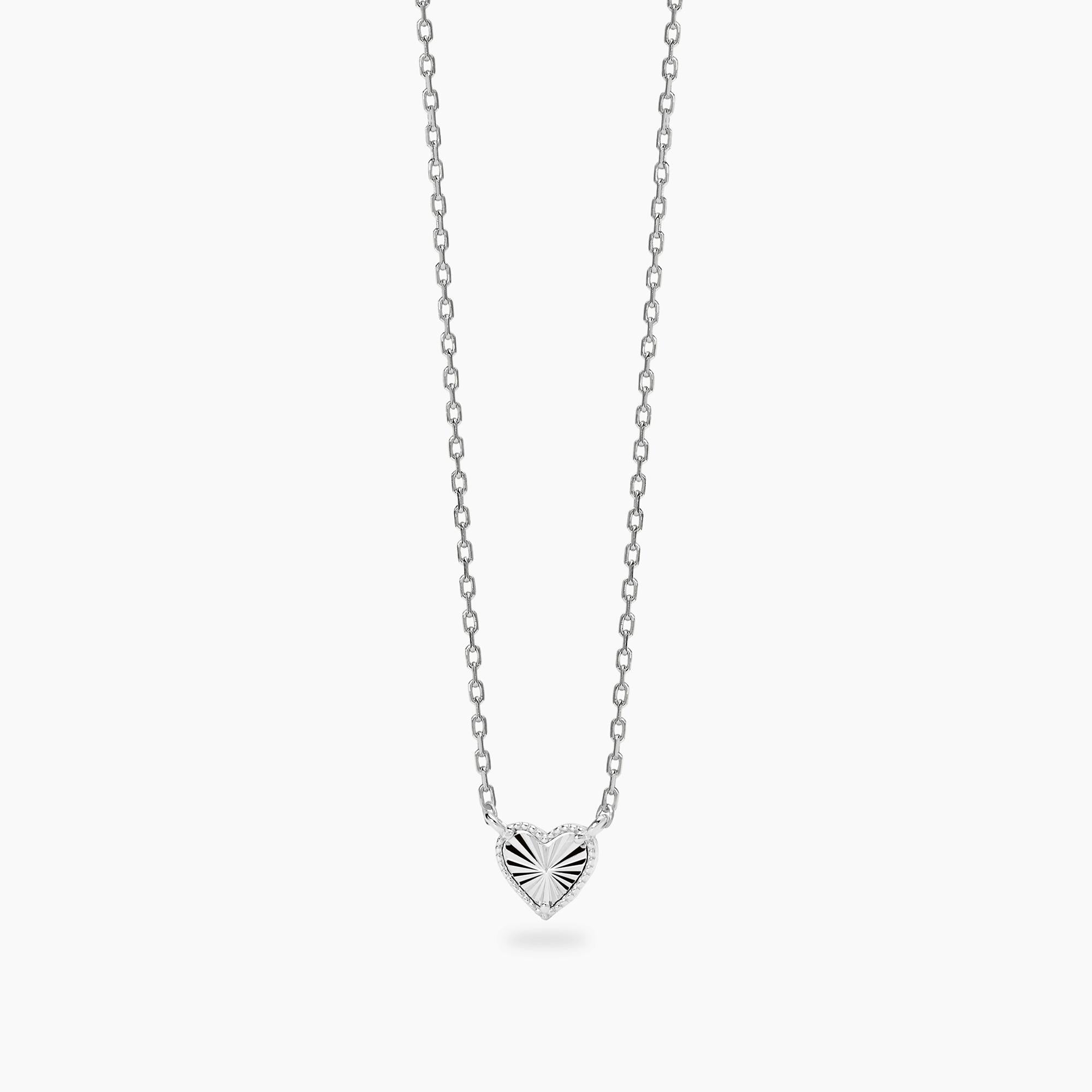 Mabina | Girocollo in argento con catena forzatina e cuore VOILÀ | 553904