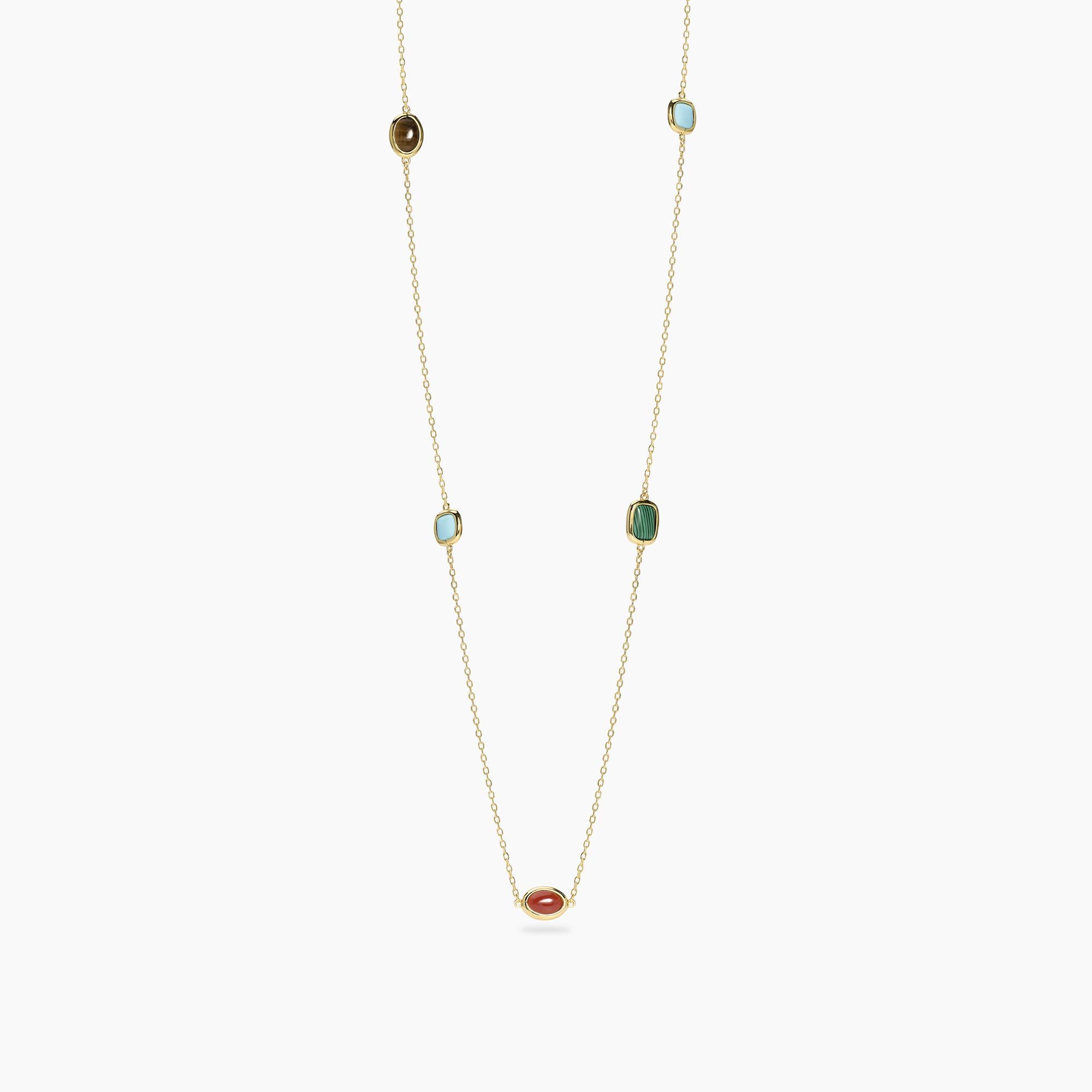 Mabina | Collana in argento dorato con pietre piccole multicolor GIULIETTA | 553910
