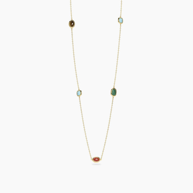 Mabina | Collana in argento dorato con pietre piccole multicolor GIULIETTA | 553910