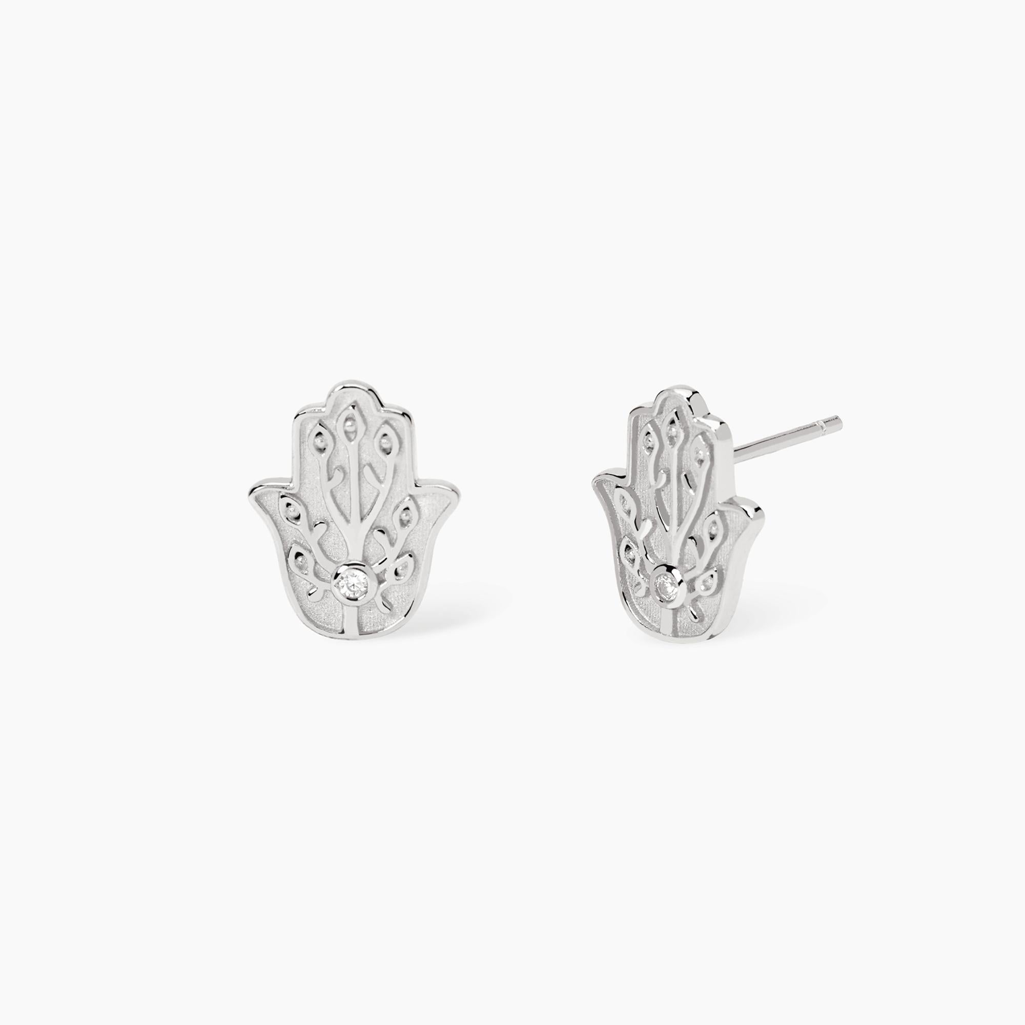Mabina | Orecchini a lobo in argento con mano di Fatima POSITIVE ENERGY | 563975