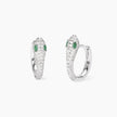 Mabina | Orecchini a cerchio in argento con serpente e smeraldi sintetici SNAKE | 563977
