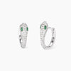 Mabina | Orecchini a cerchio in argento con serpente e smeraldi sintetici SNAKE | 563977