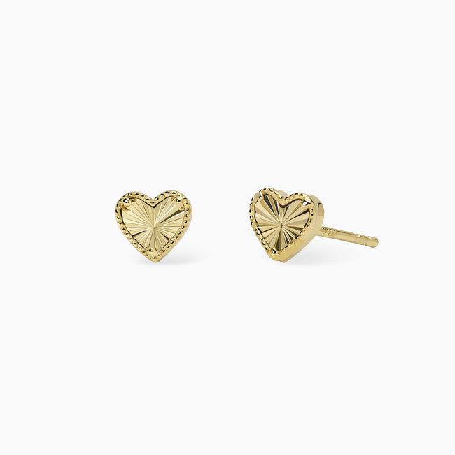 Mabina | Orecchini a lobo in argento dorato con cuore VOILÀ | 563981
