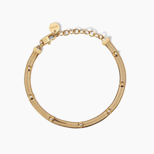 Kidult Style | Bracciale in acciaio gold pvd e cristalli | 831011