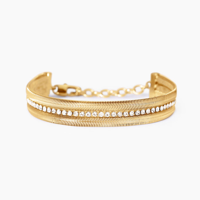 Kidult Style | Bracciale in acciaio gold pvd e cristalli | 831013