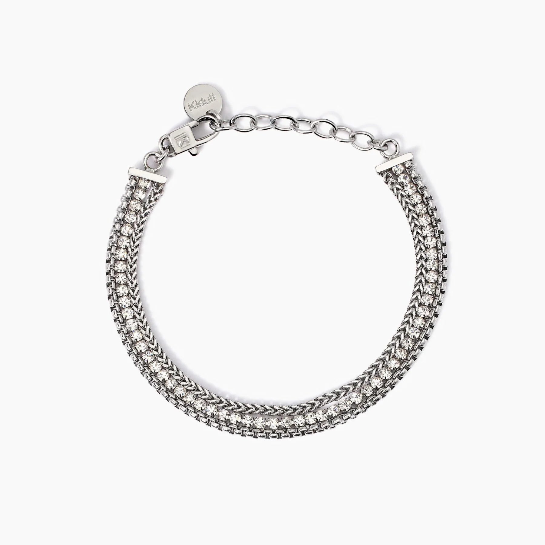 Kidult Style 07 | Bracciale con due catene e tennis | 831025