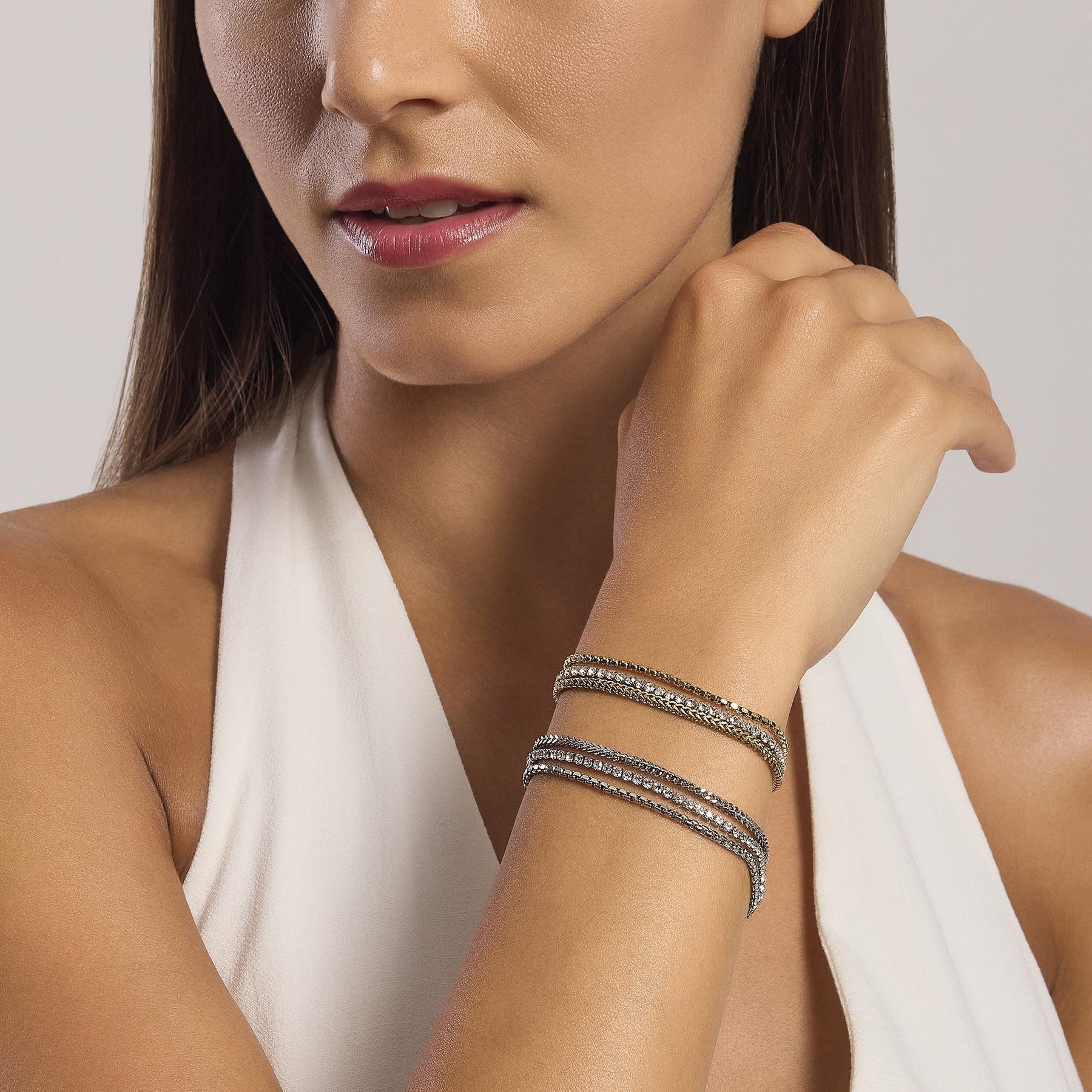Kidult Style 07 | Bracciale catene e tennis di cristalli | 831026