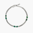 Kidult Style 03 | Bracciale con catena veneta e cilindri in diaspro verde | 831174