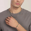 Kidult Style 03 | Bracciale con catena veneta e cilindri in diaspro verde | 831174