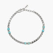 Kidult Style 03 | Bracciale con catena veneta e cilindri in diaspro azzurro | 831175