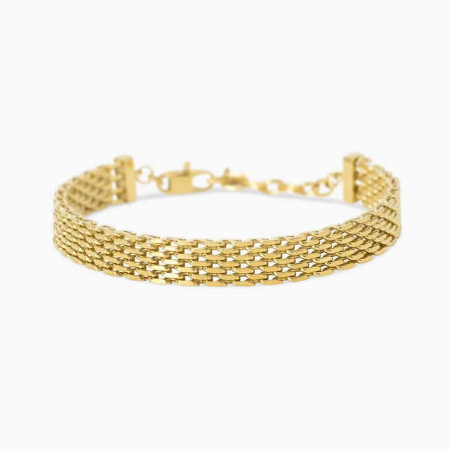 Kidult Style 72 | Bracciale regolabile dorato con catena mesh | 831253