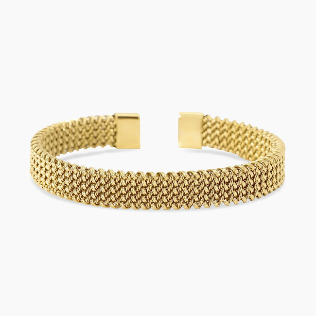 Kidult Style 61 | Bracciale cuff dorato con maglia mesh | 831257