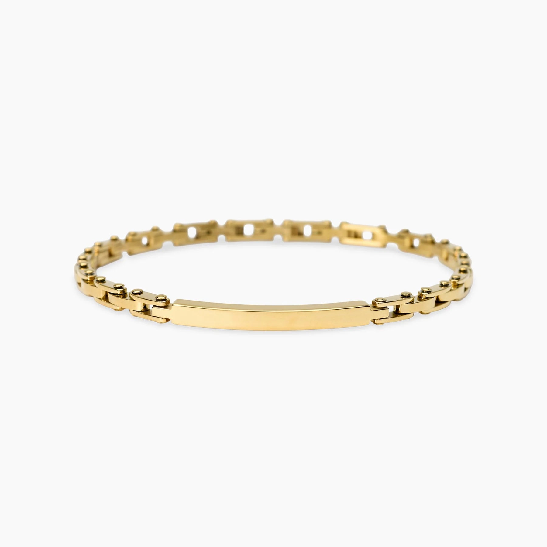 Kidult Style 21 | Bracciale uomo in acciaio dorato con piastra centrale | 831282
