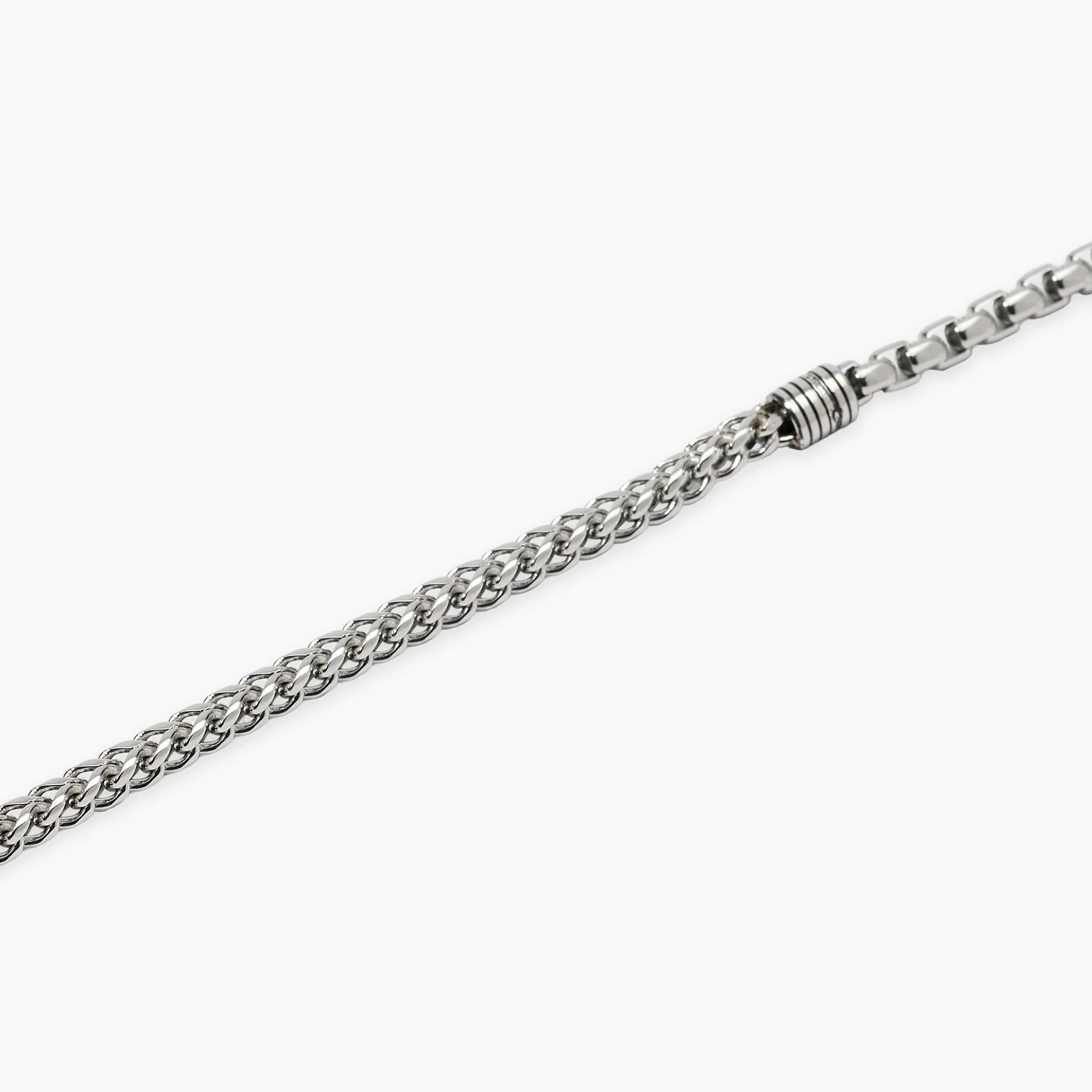 Kidult Style 62 | Bracciale uomo in acciaio con catene veneta e franco | 831288