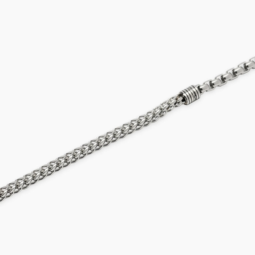 Kidult Style 62 | Bracciale uomo in acciaio con catene veneta e franco | 831288