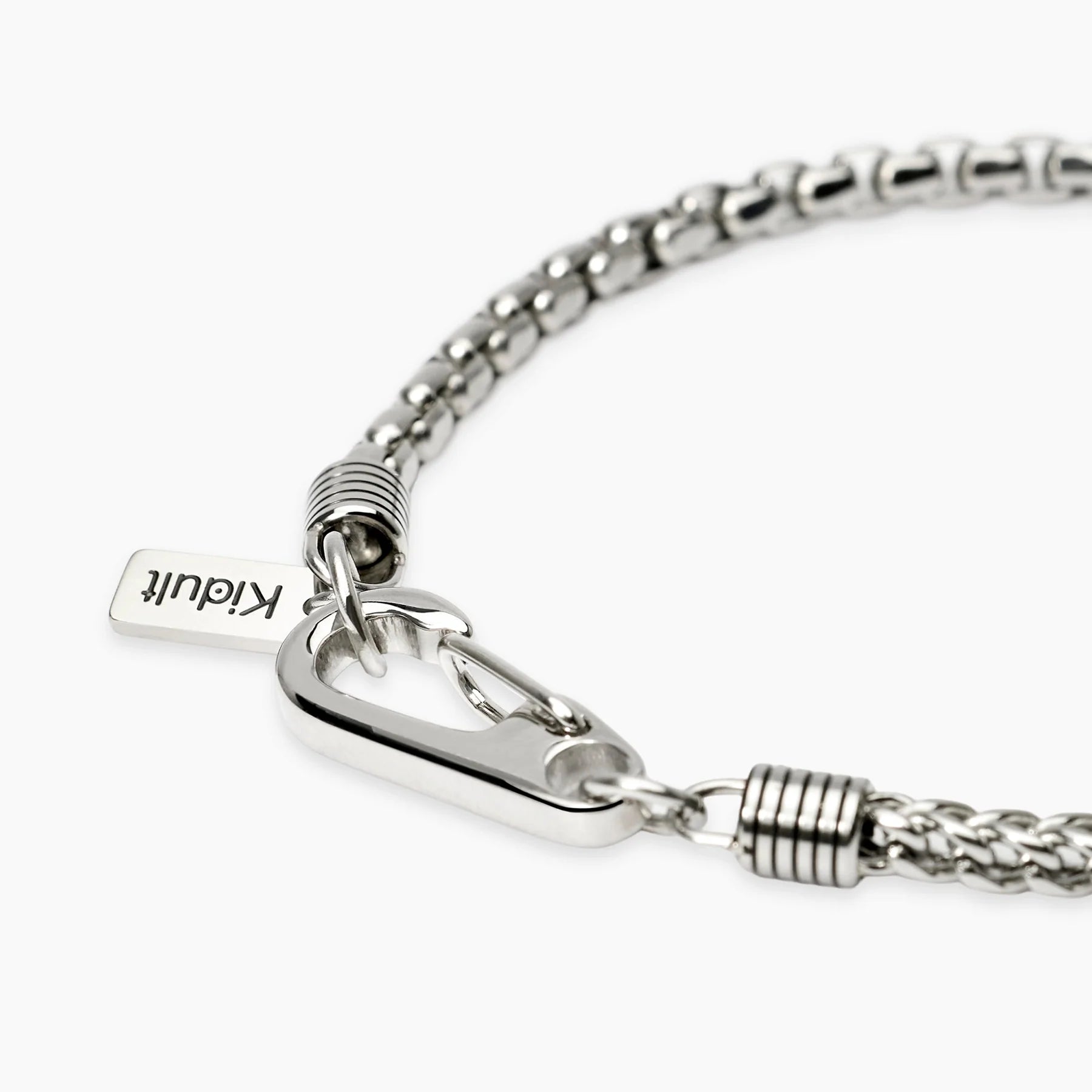 Kidult Style 62 | Bracciale uomo in acciaio con catene veneta e franco | 831288