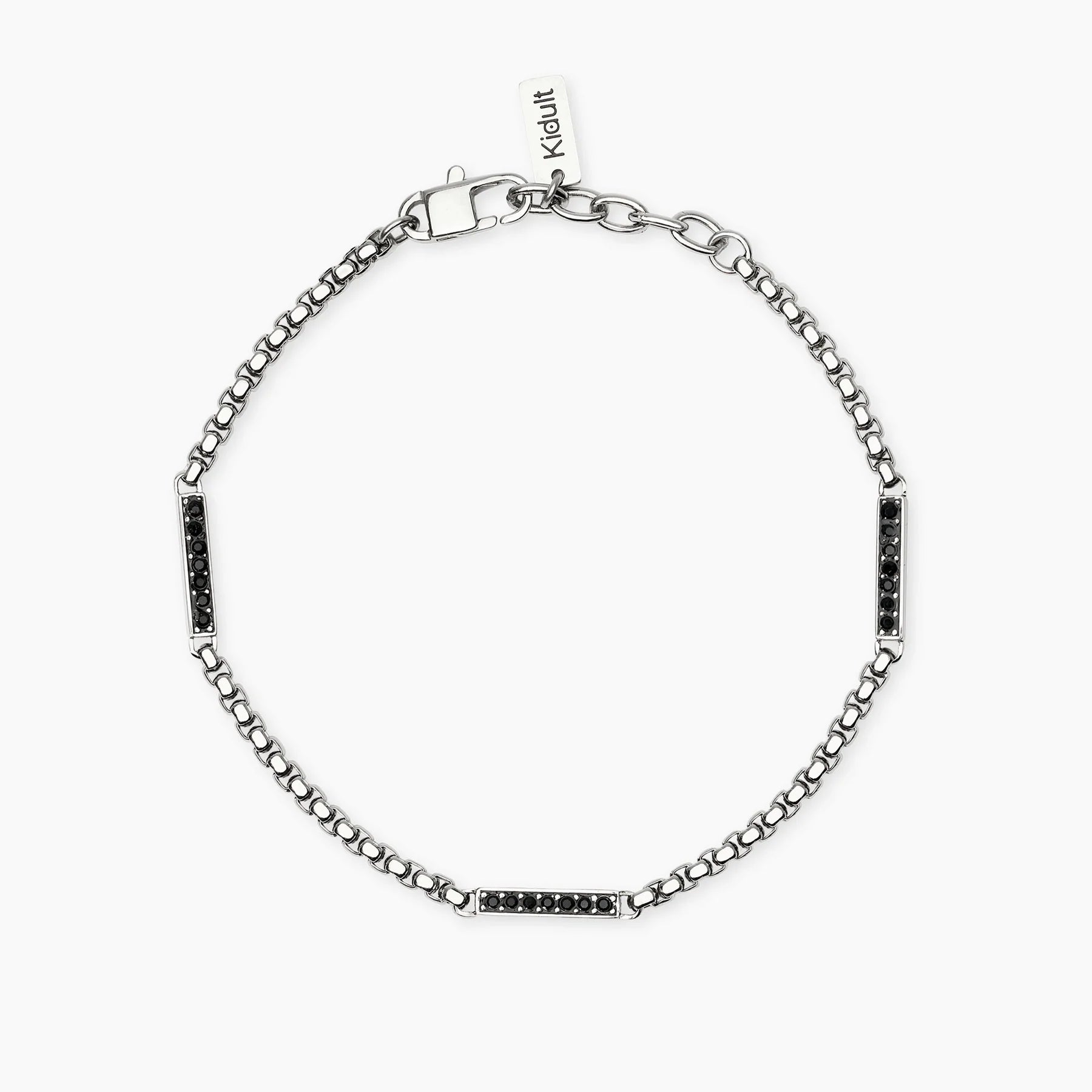 Kidult Style 64 | Bracciale in acciaio con catena veneta e cristalli | 831289