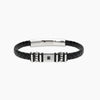 Kidult Style 52 | Bracciale uomo in acciaio con lab-leather e cristallo | 831291