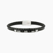 Kidult Style 52 | Bracciale uomo in acciaio con PVD nero e lab-leather | 831292