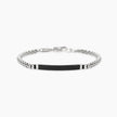 Kidult Style 17 | Bracciale in acciaio con catena veneta e piastra nera | 831293