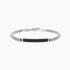 Kidult Style 17 | Bracciale in acciaio con catena veneta e piastra nera | 831293