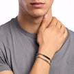 Kidult Style 17 | Bracciale in acciaio con catena veneta e piastra nera | 831293