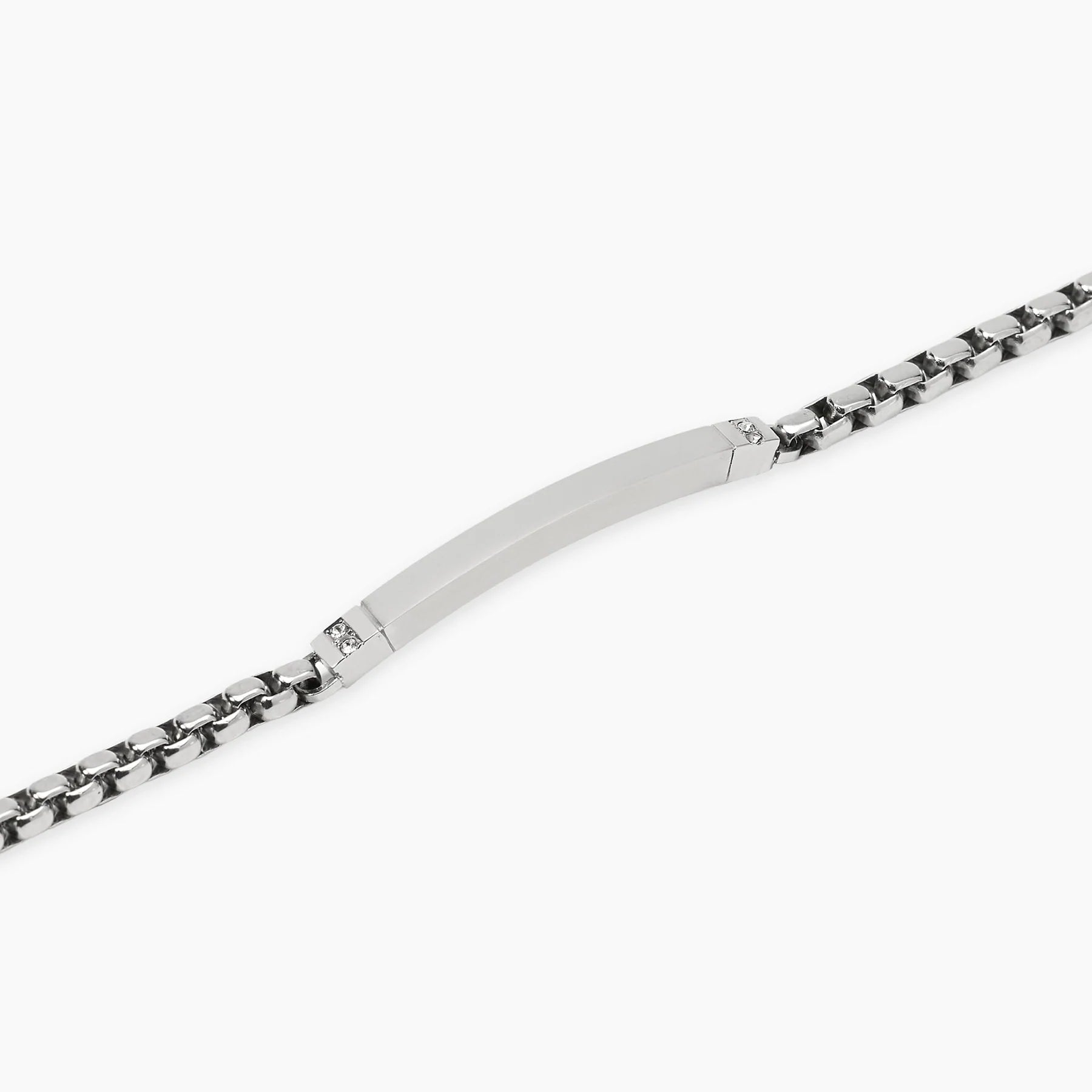 Kidult Style 17 | Bracciale in acciaio con catena veneta e piastra | 831294