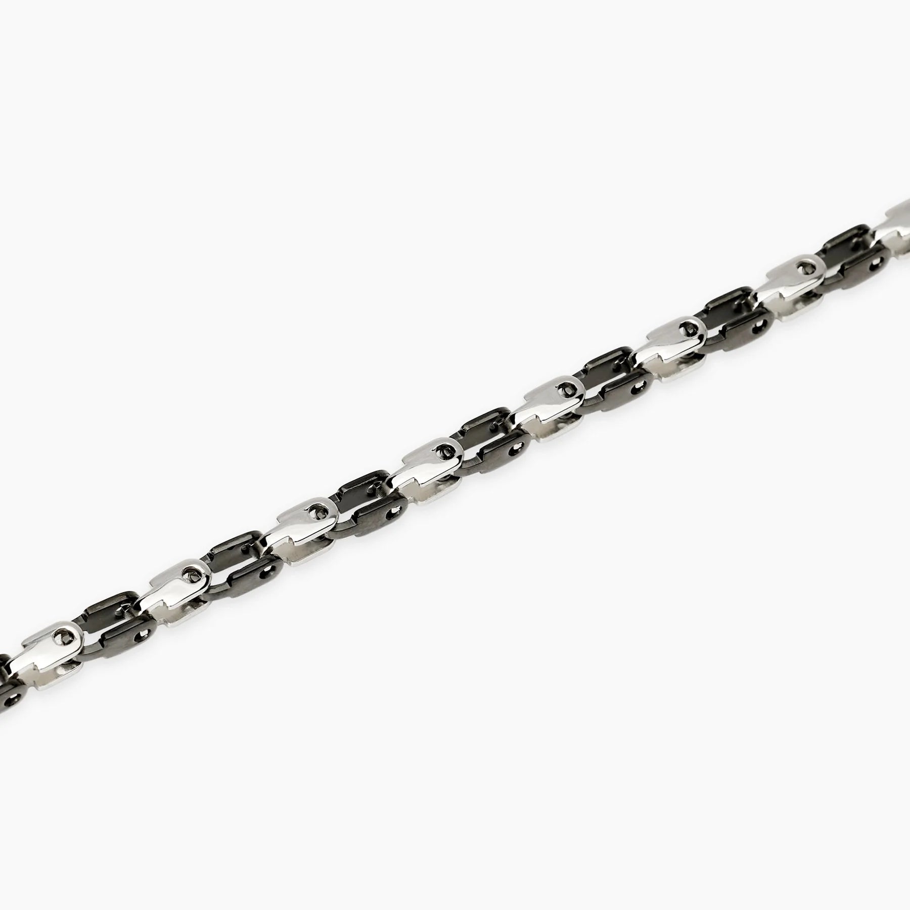 Kidult Style 61 | Bracciale uomo in acciaio con elementi lucidi e neri | 831296