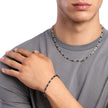 Kidult Style 61 | Bracciale uomo in acciaio con elementi lucidi e neri | 831296