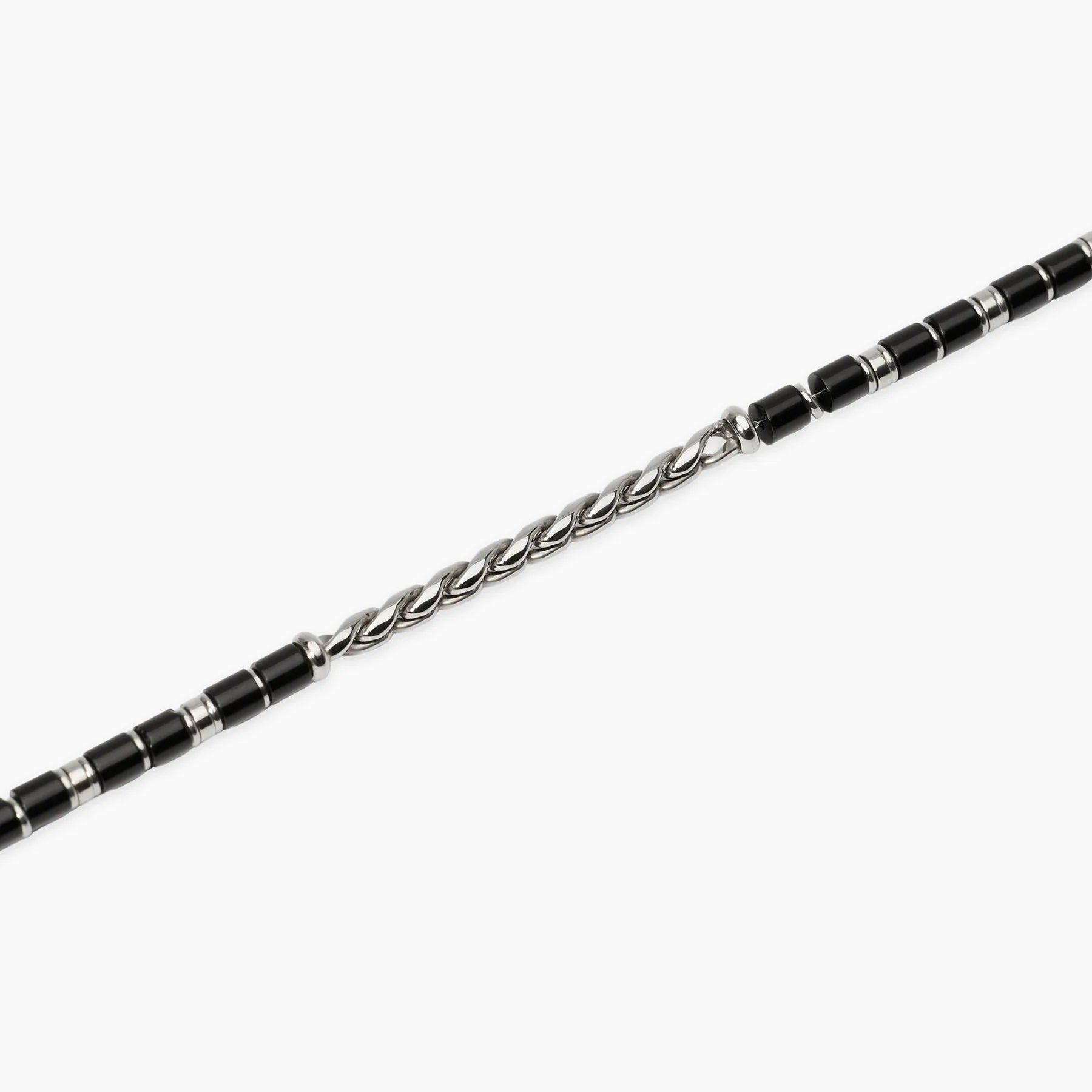 Kidult Style 68 | Bracciale uomo in acciaio con catena cardano e agata nera | 831300