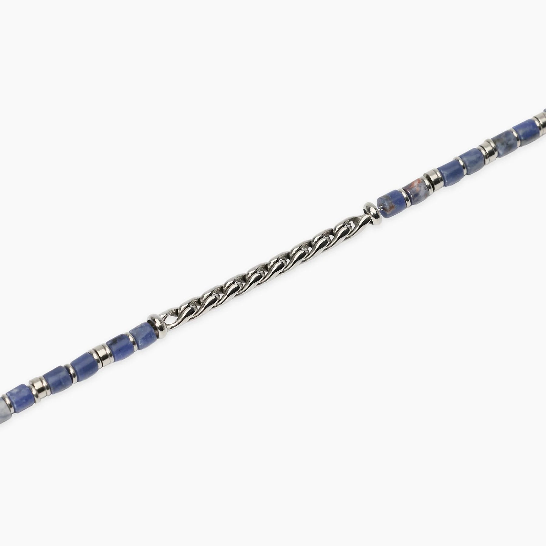 Kidult Style 68 | Bracciale uomo in acciaio con catena cardano e sodalite blu | 831301