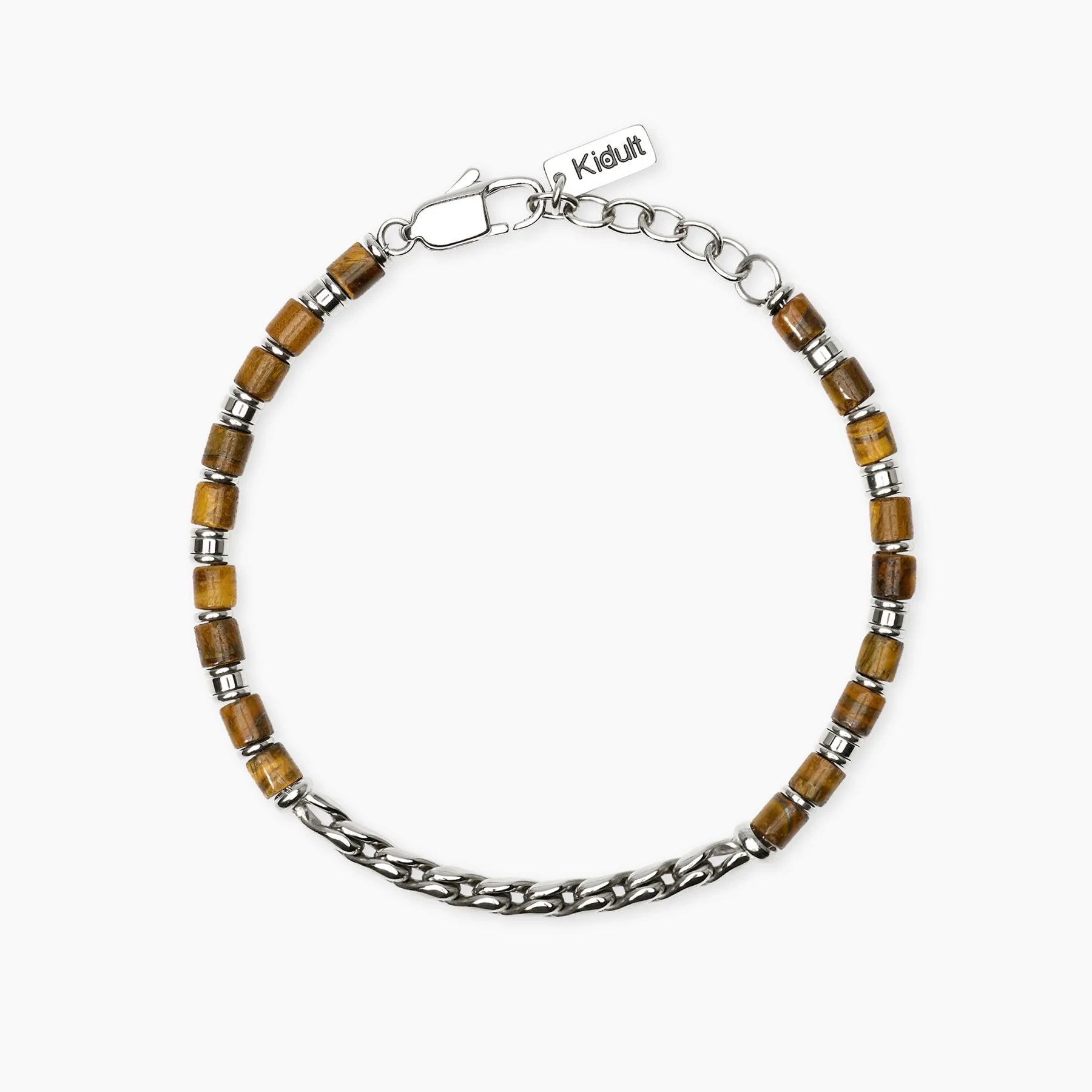 Kidult Style 68 | Bracciale uomo in acciaio con catena cardano e occhio di tigre | 831302
