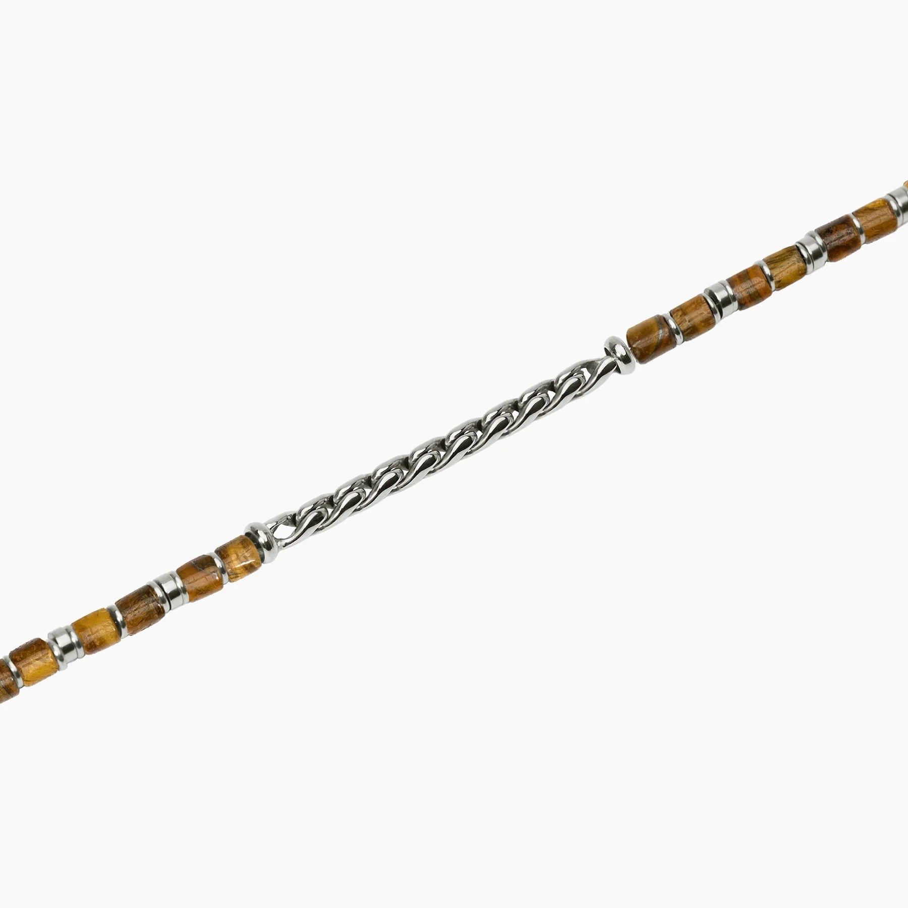 Kidult Style 68 | Bracciale uomo in acciaio con catena cardano e occhio di tigre | 831302