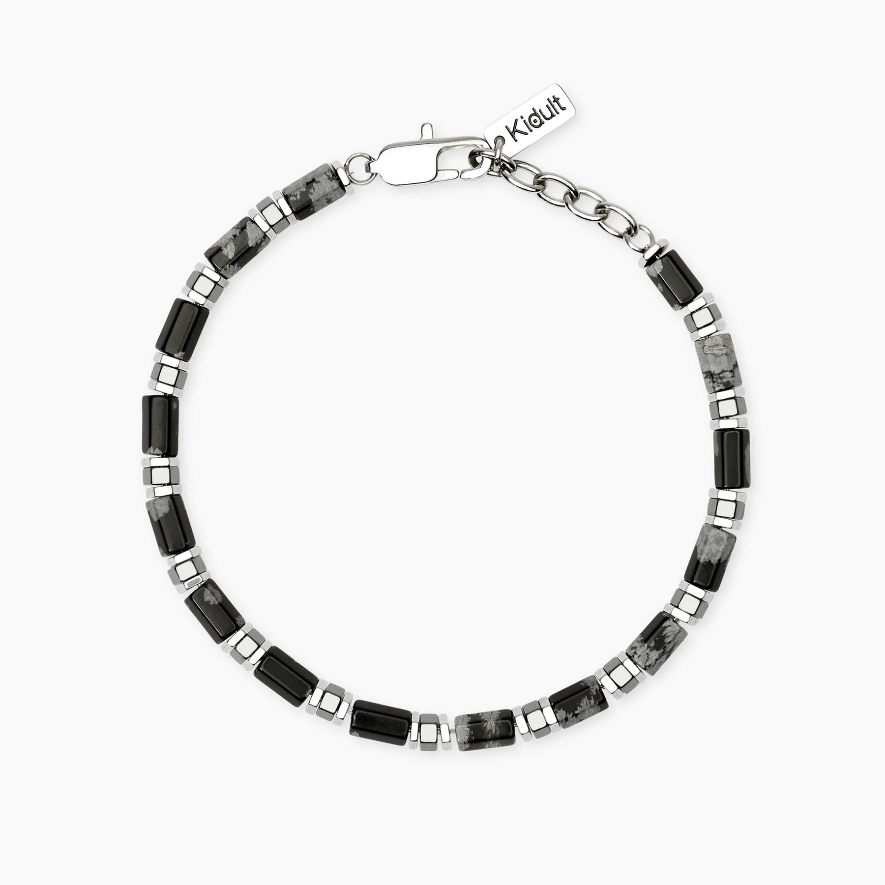Kidult Style 65 | Bracciale uomo in acciaio con ossidiana e ematite | 831303